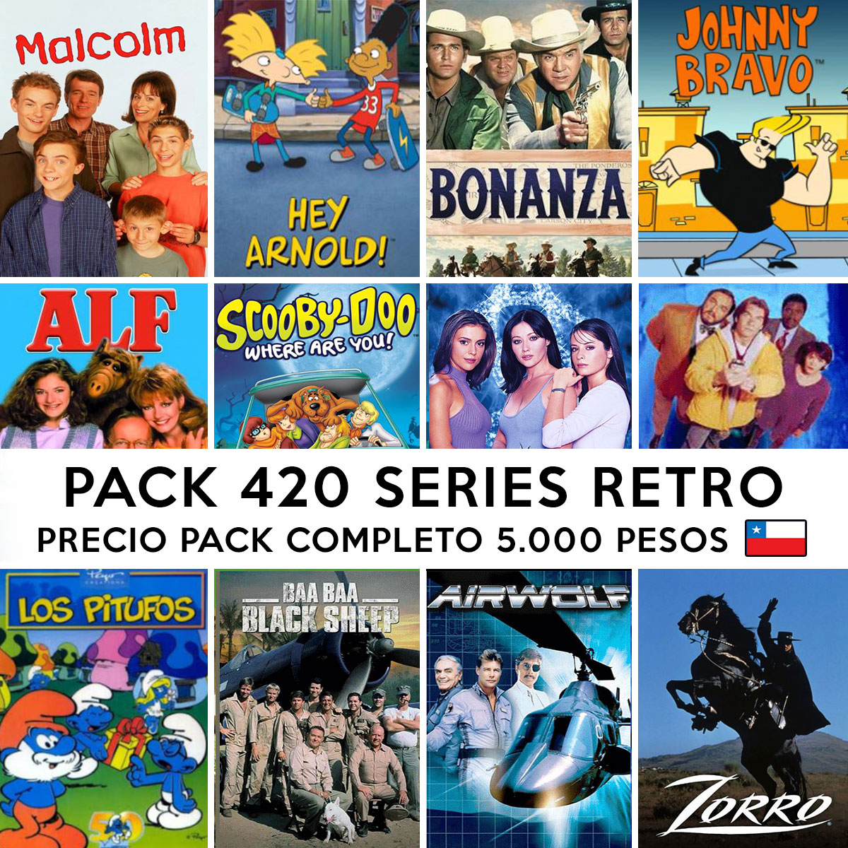 PlanetaLibros Facebook ad: PACK 420 SERIES RETRO