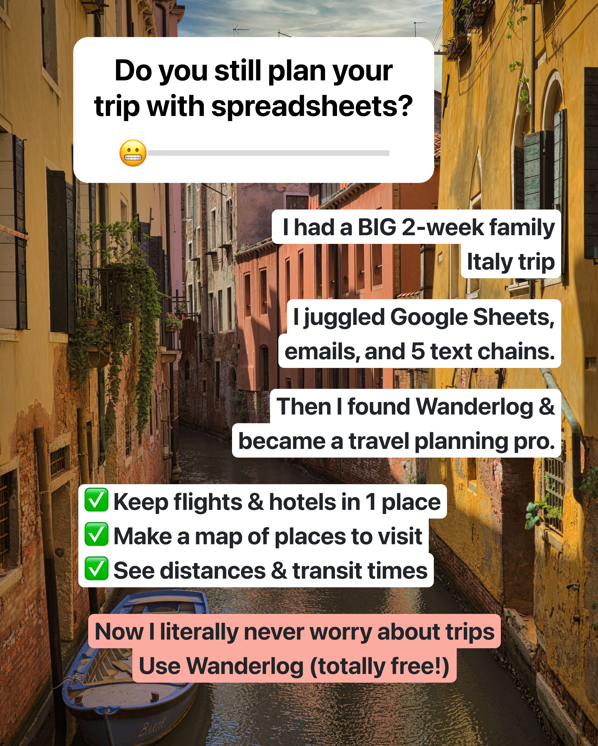 Wanderlog Facebook ad