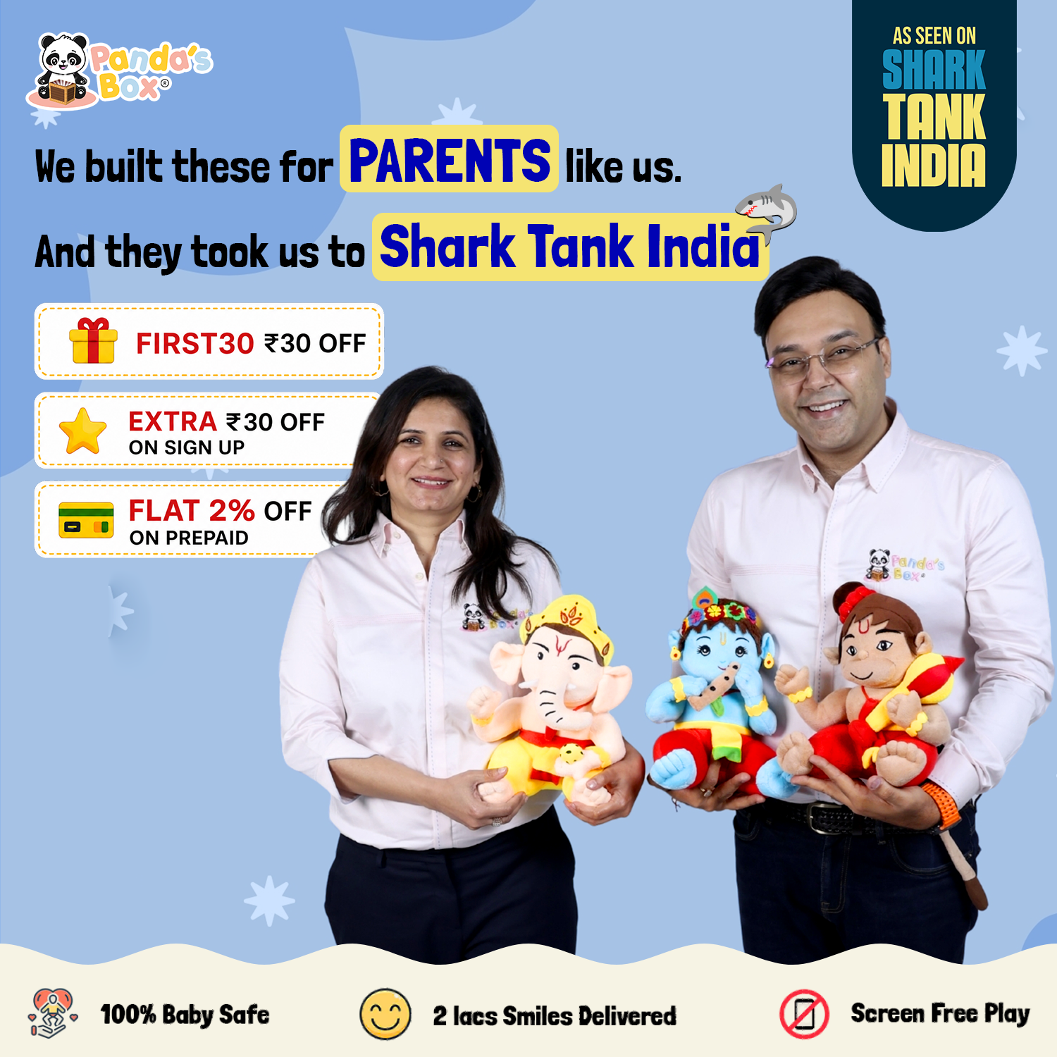 Panda’s Box Tales Facebook ad: Use Code FIRST30 to get an additional ₹30 OFF