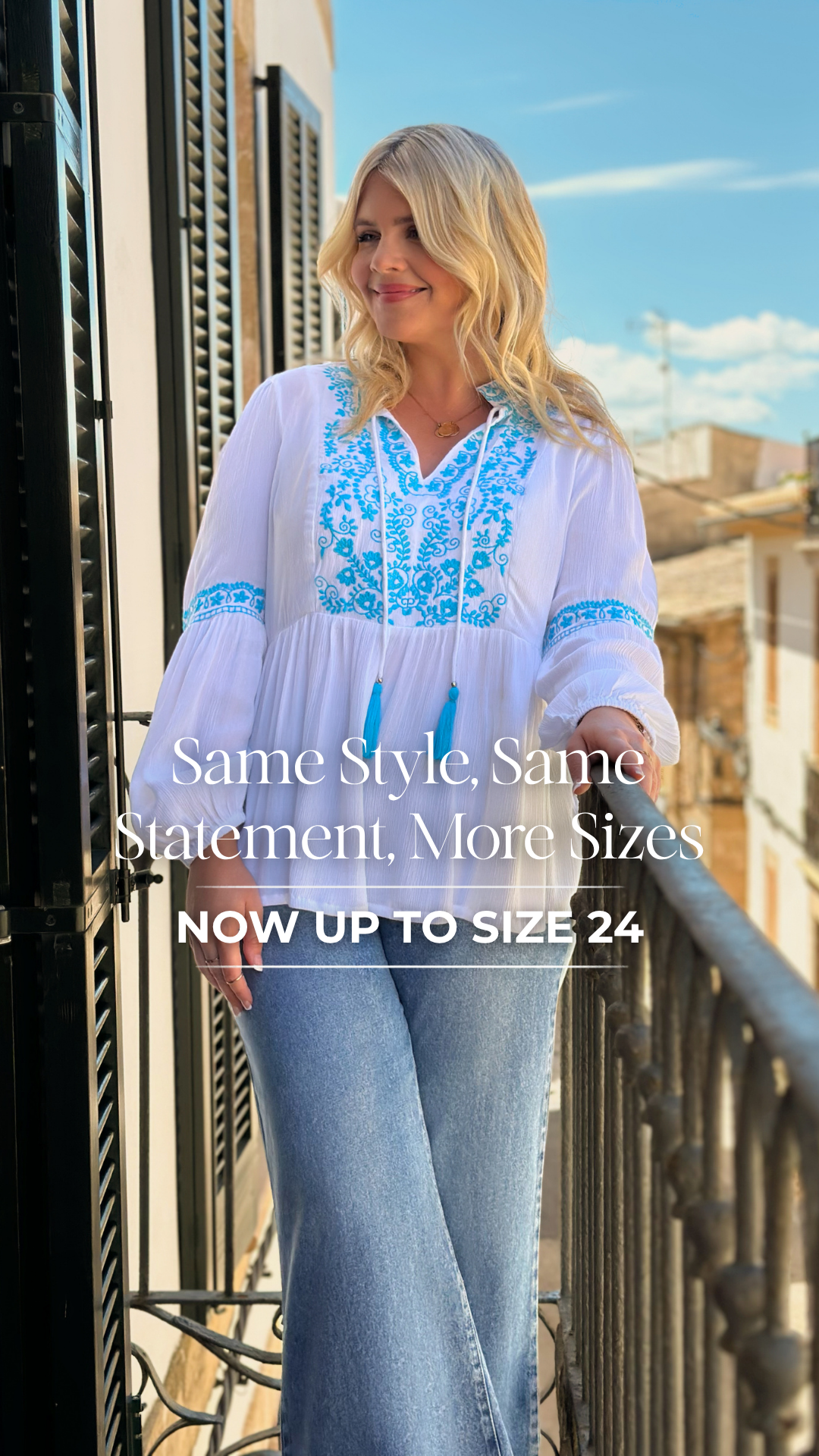 Joe Browns Facebook ad: Up to Size 24