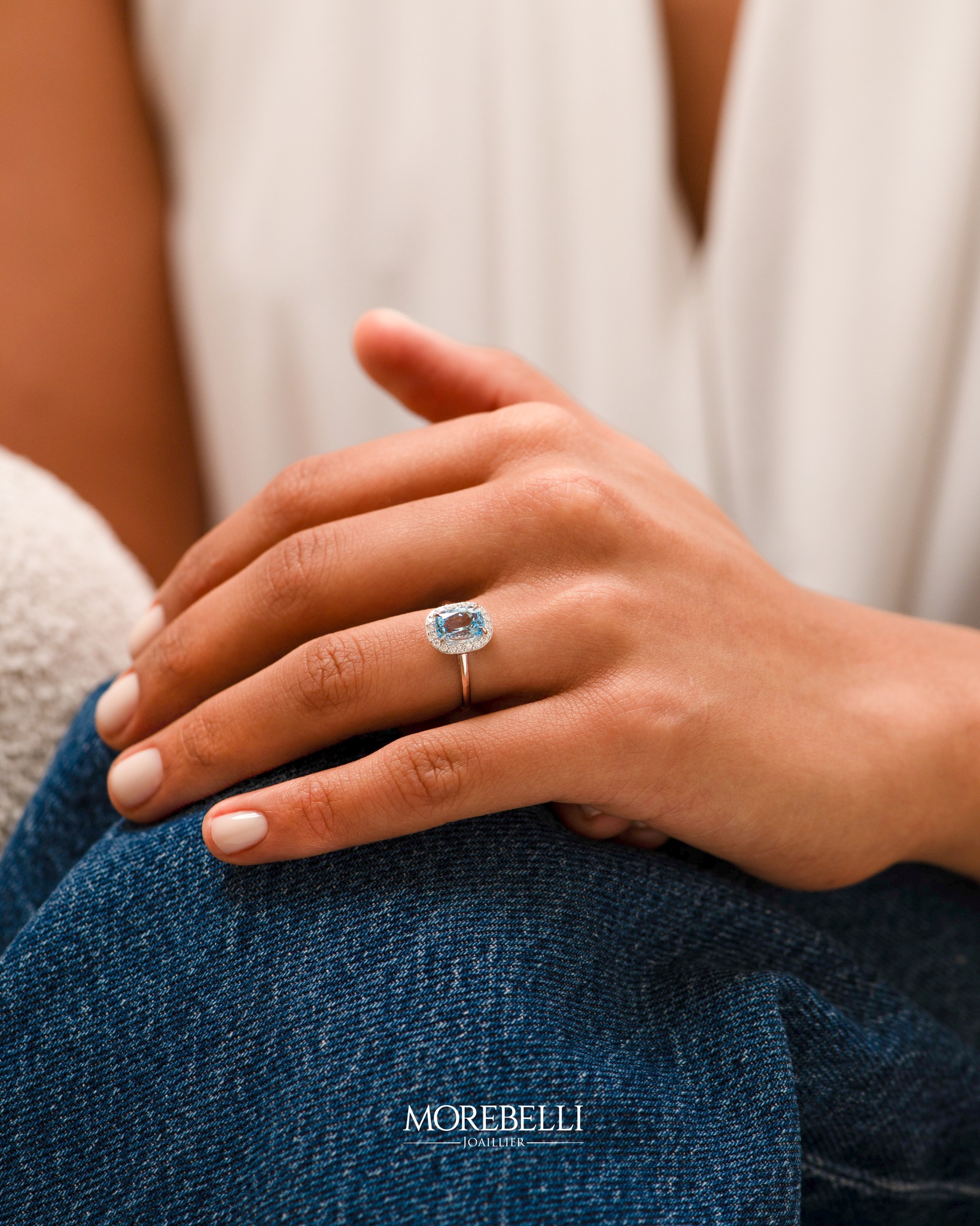 Morebelli Joaillier Facebook ad: 18K white gold ring