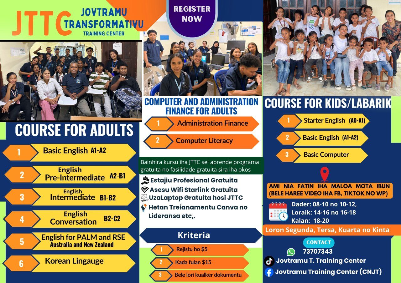 Jovtramu Training Center - CNJT Facebook ad: REJISTRASAUN FOUN LOKE ONA