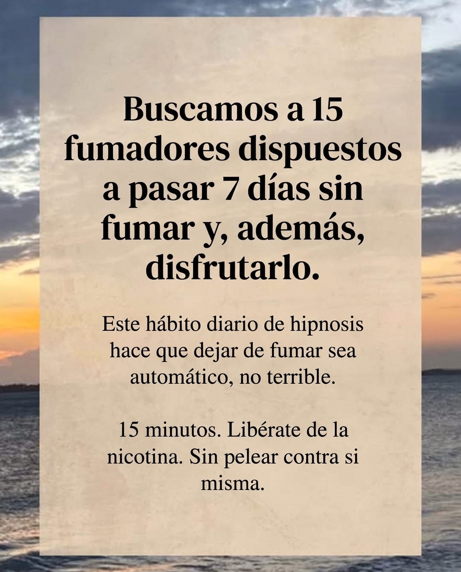 Hypnozio: power of hypnotherapy Facebook ad: Deja de fumar de una forma que de verdad resulta fácil