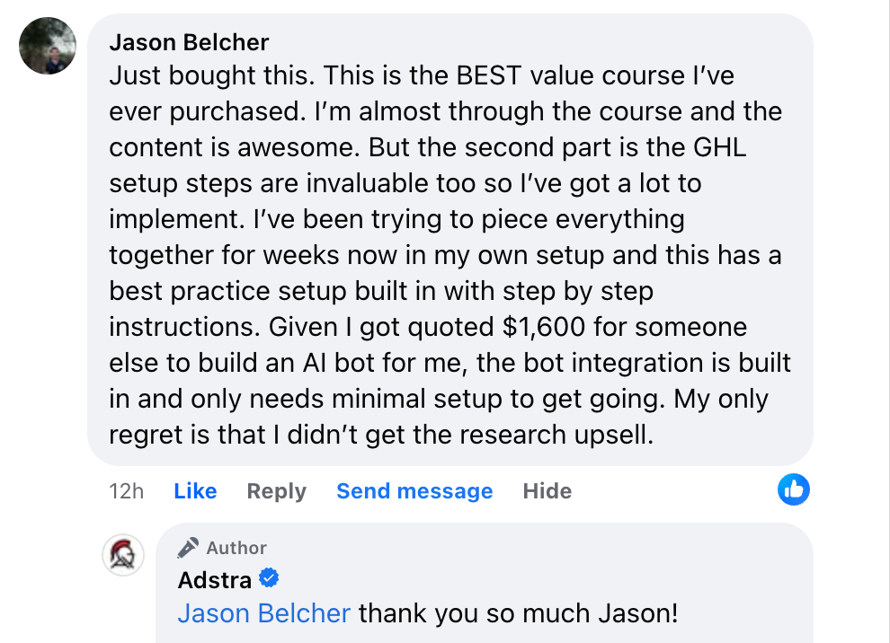 Adstra Facebook ad