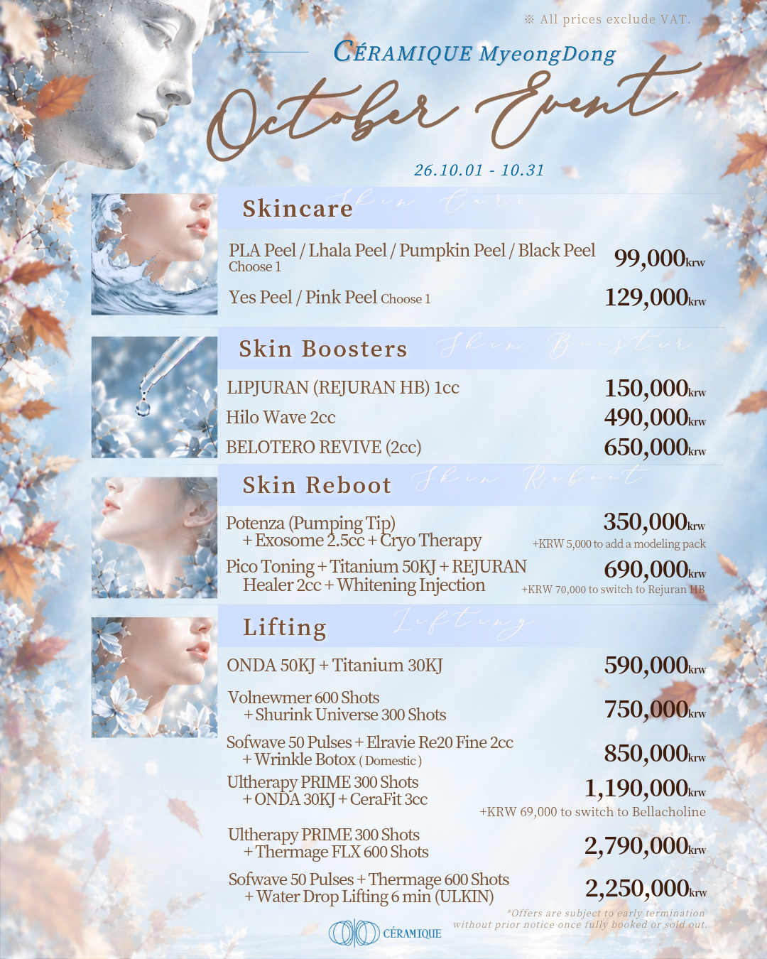 Ceramique Clinic Myeongdong Facebook ad: CERAMIQUE Myeongdong October Event | Premium K-Beauty
