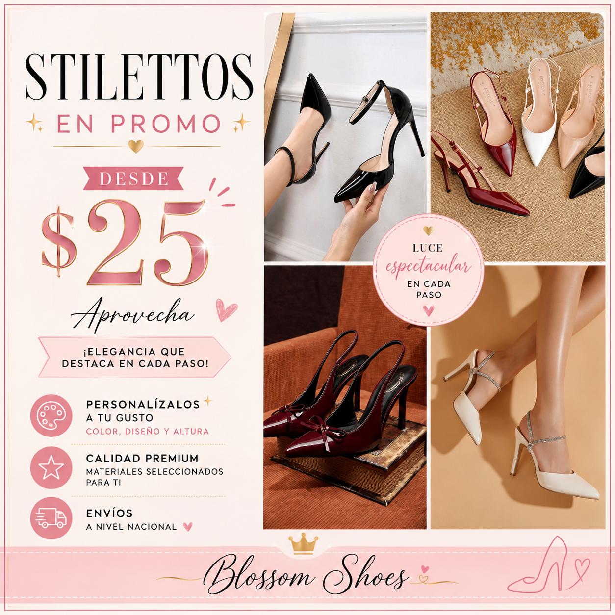 Blossom shoes Facebook ad: Tu par ideal te espera.