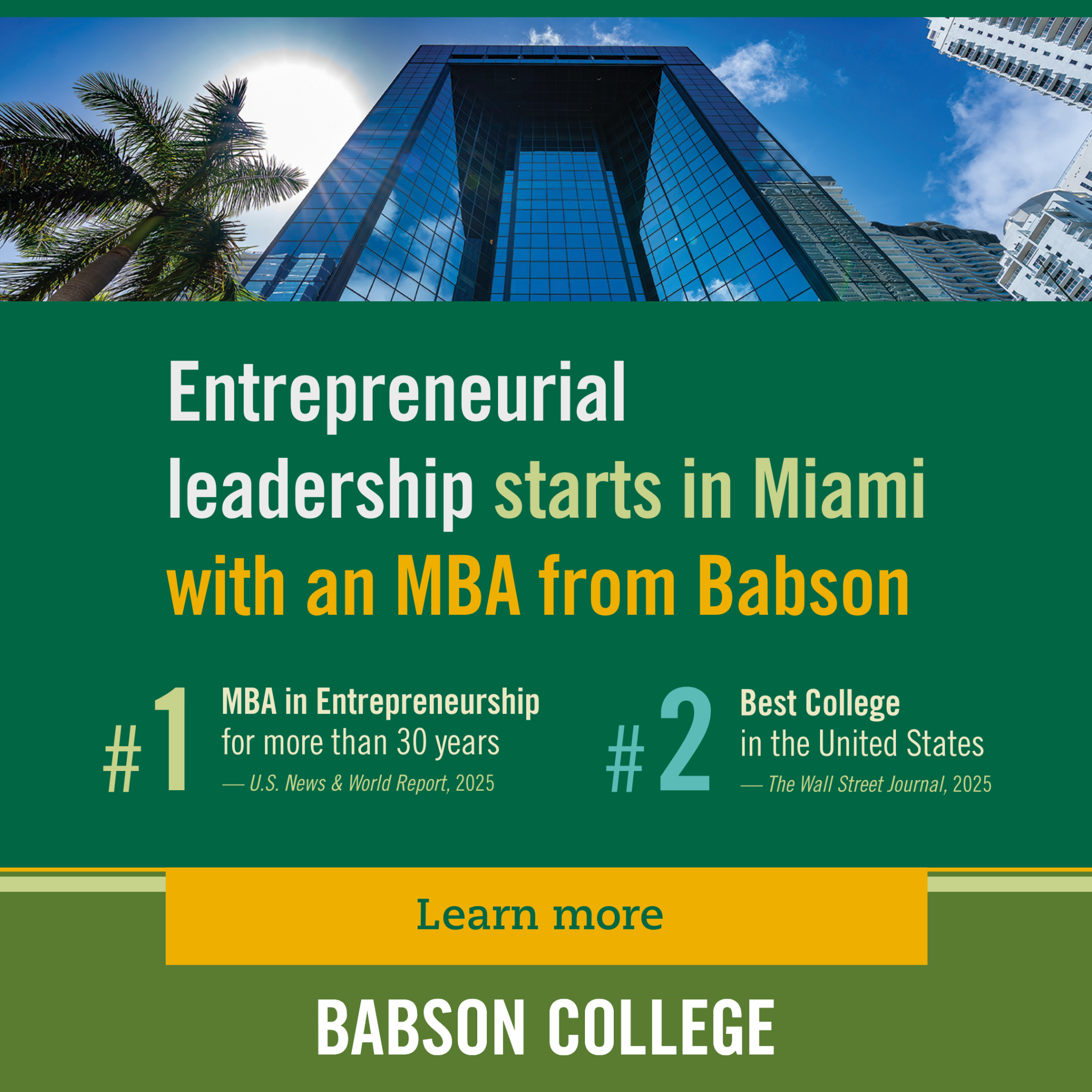 Babson College Facebook ad