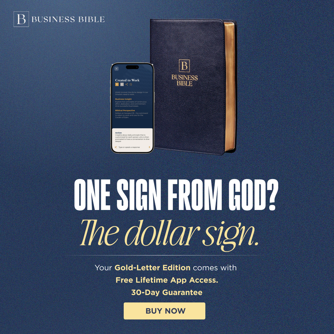 Business Bible Facebook ad: Discover what the Bible says about money.