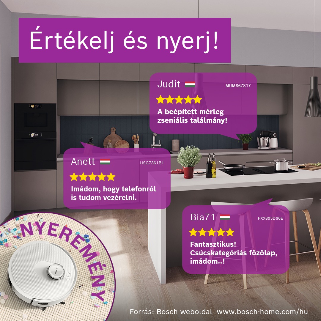Bosch Home Facebook ad: NYEREMÉNYJÁTÉK
