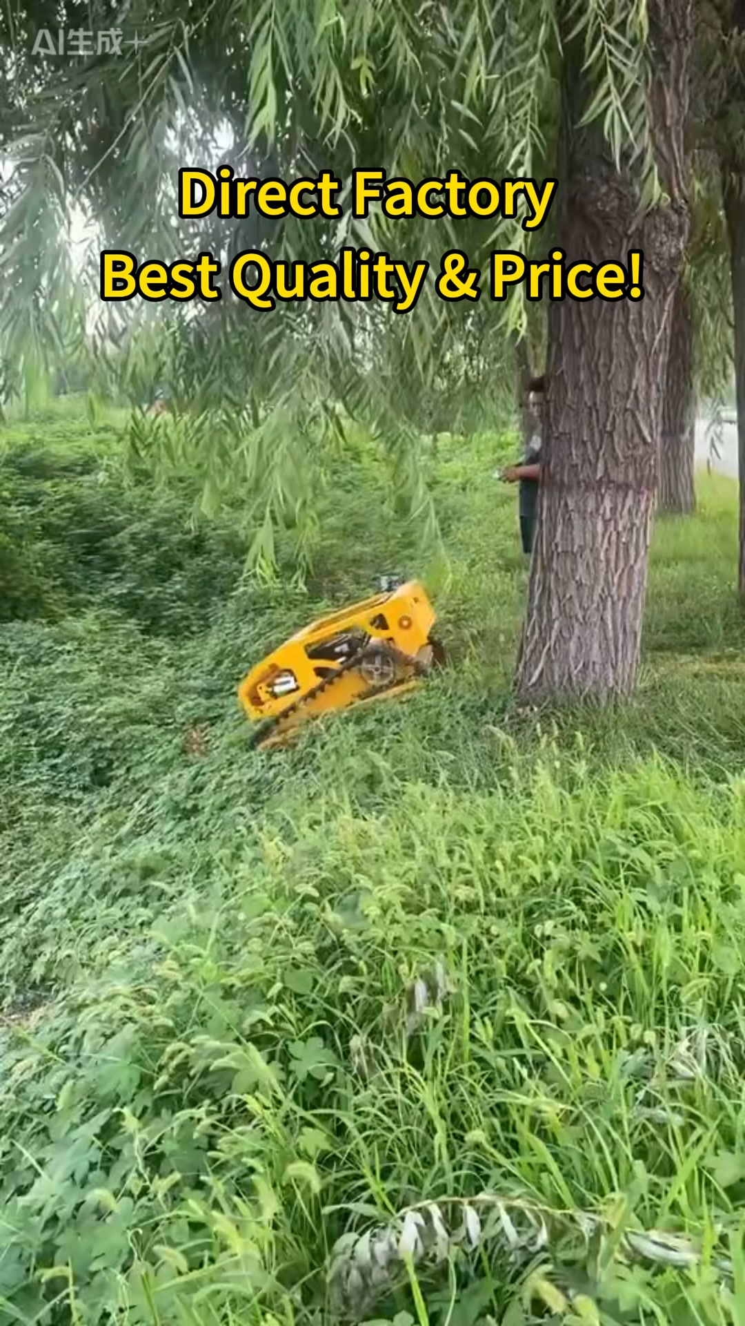 JRD Machinery Facebook ad: Effortless mowing on steep slopes and tough brush!