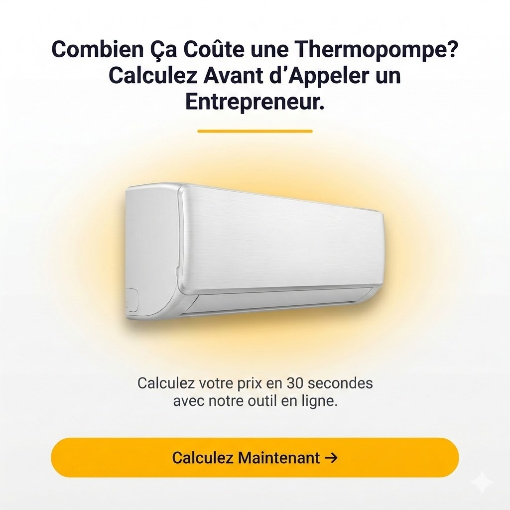 ClimConfiance - Conseillers en Travaux Écoénergétiques Facebook ad: 𝗧𝗵𝗲𝗿𝗺𝗼𝗽𝗼𝗺𝗽𝗲: Calculateur de Prix en 30 Secondes!