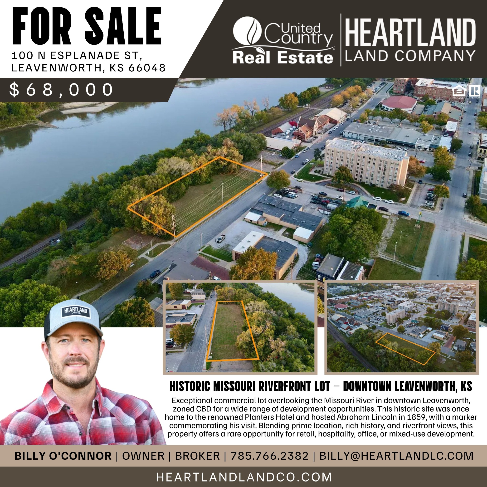 Billy O'Connor Owner/Broker of Heartland Land Company Facebook ad
