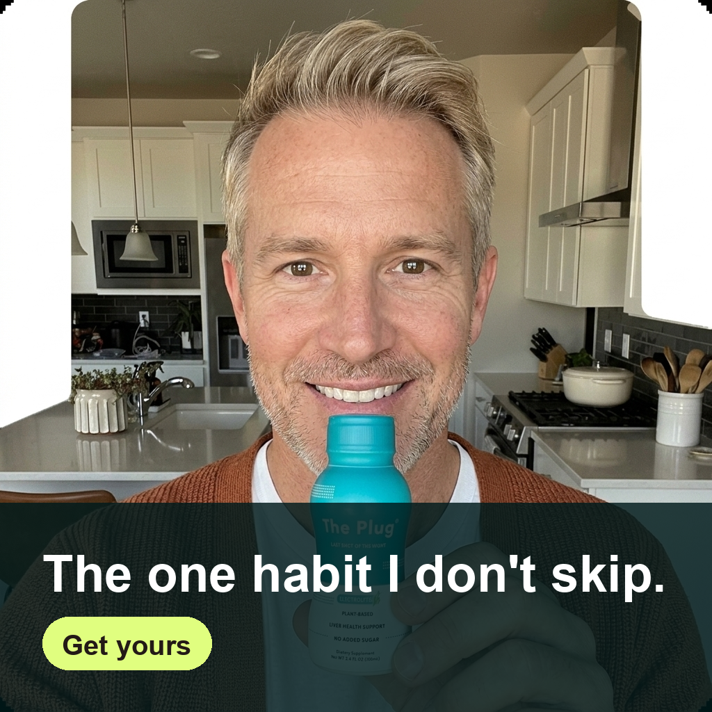 The Plug Drink Facebook ad: The one habit I don't skip.