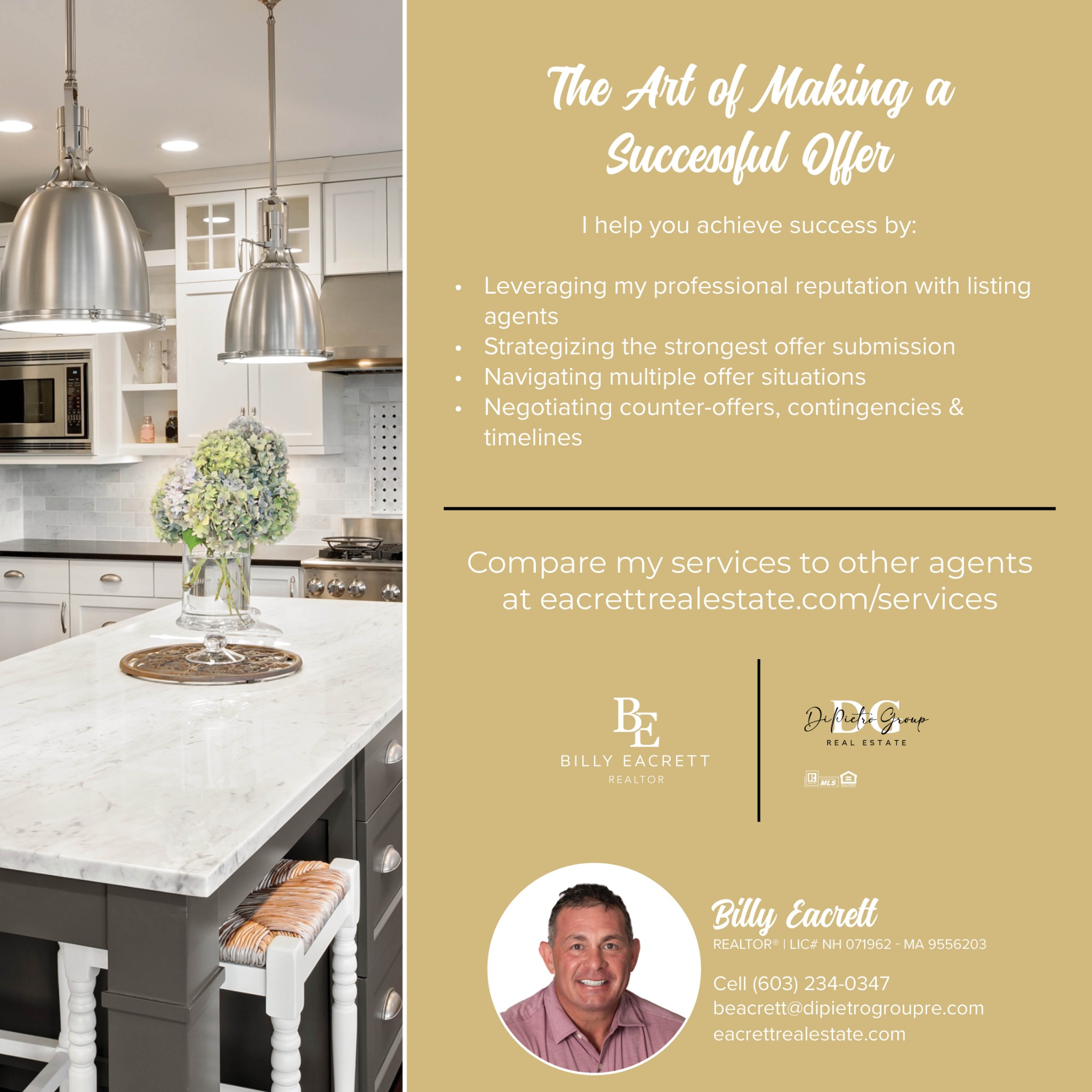 Billy Eacrett Realtor Facebook ad: Message or Call (603) 234-0347