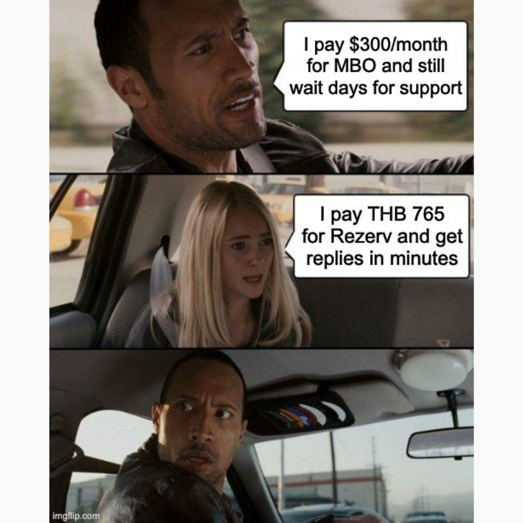 Rezerv Facebook ad: $0 migration fee. Switch in 48 hours.