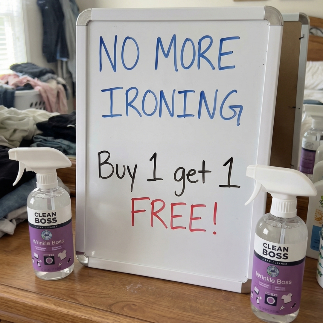 CleanBoss Facebook ad: Wrinkles Gone. No Heat Needed.