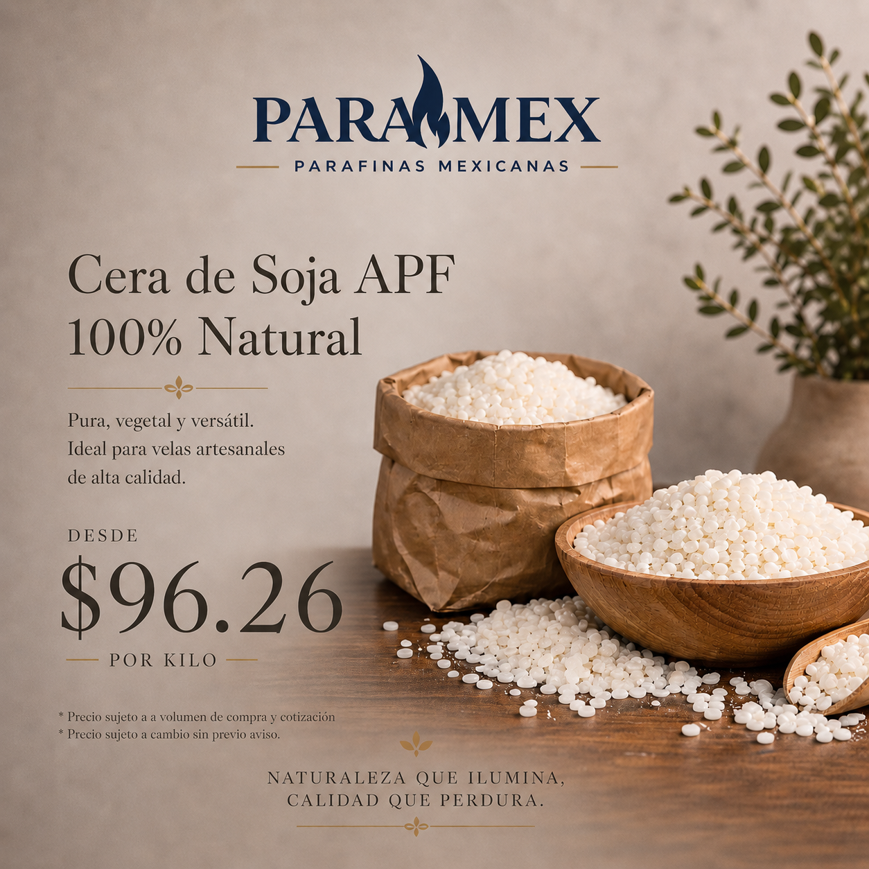 ParaMex Facebook ad: Eleva la calidad de tus velas con materiales…