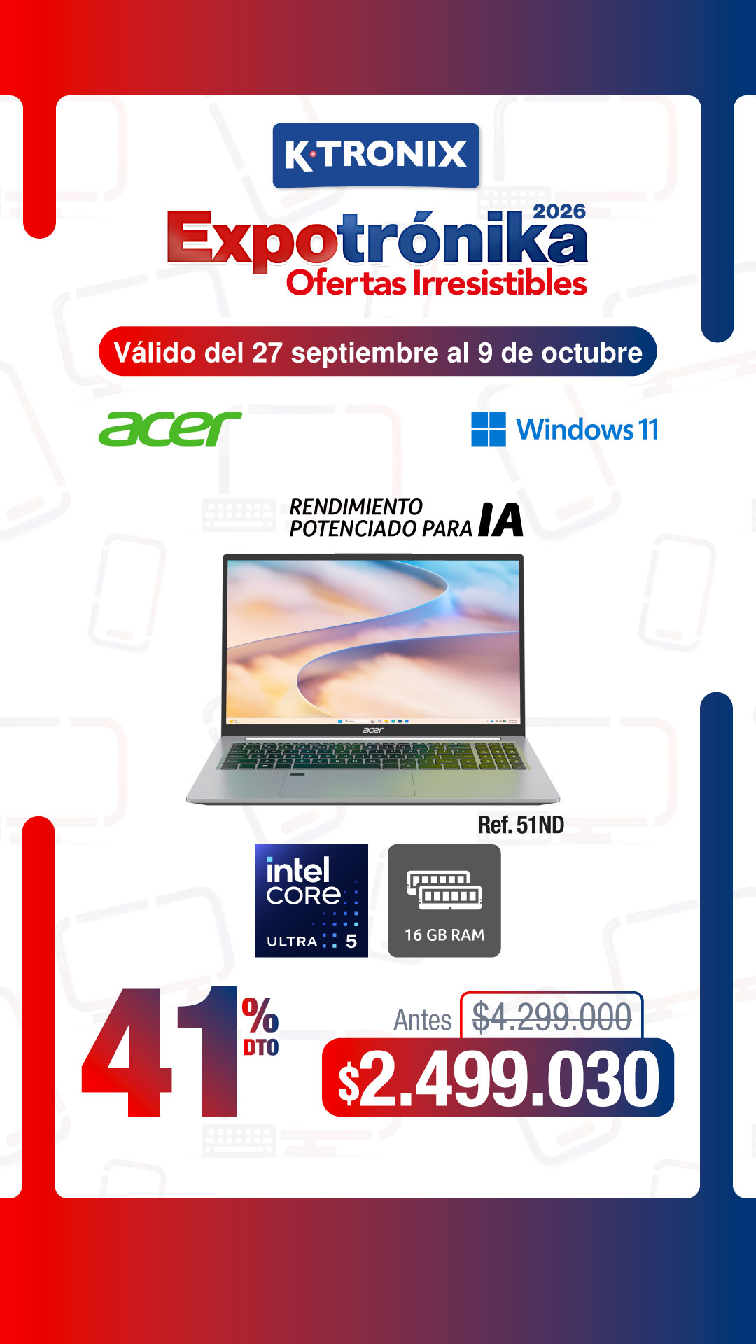 Ktronix Facebook ad: ACER Aspire Lite Go 15.6