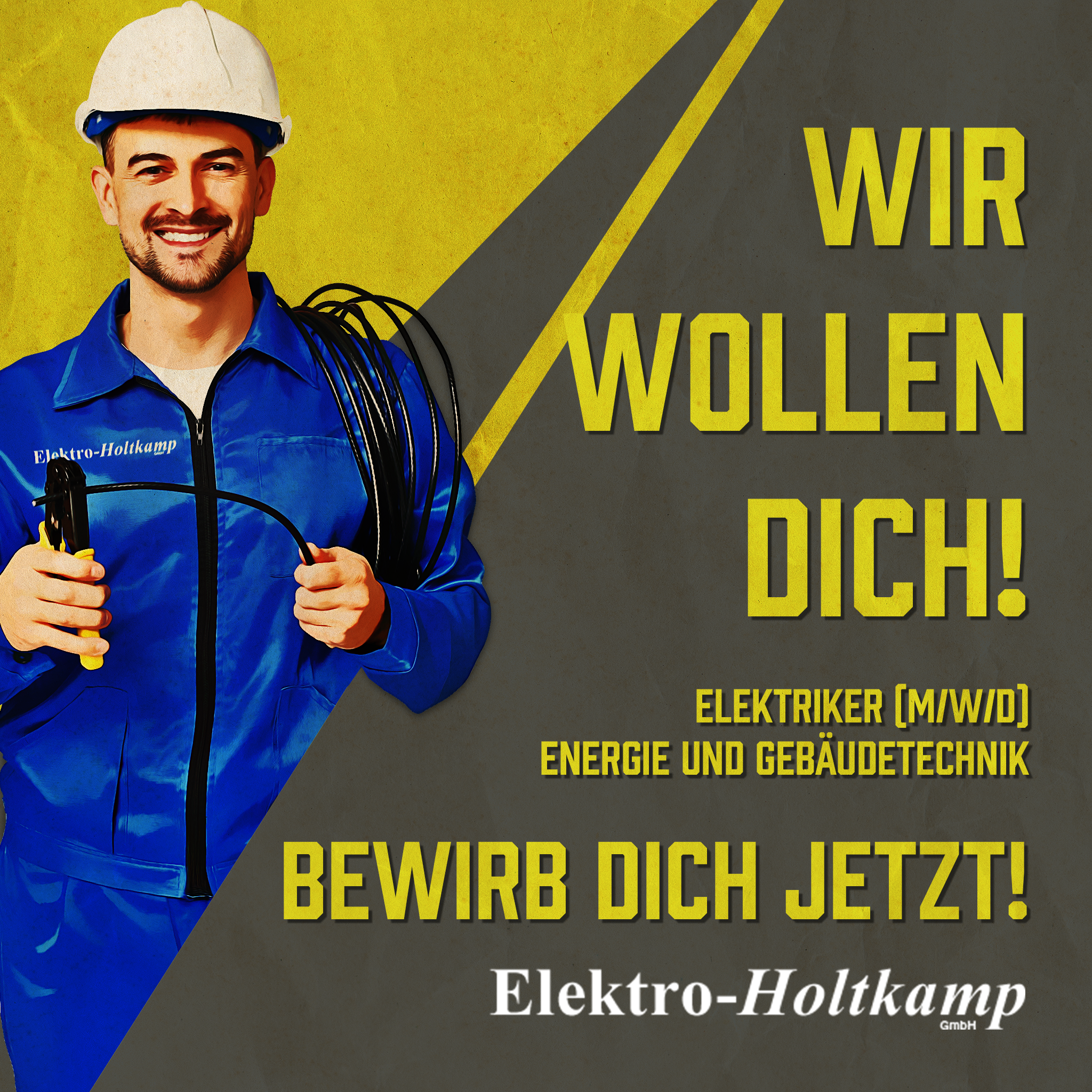 Elektro-Holtkamp Facebook ad: WIR WOLLEN DICH