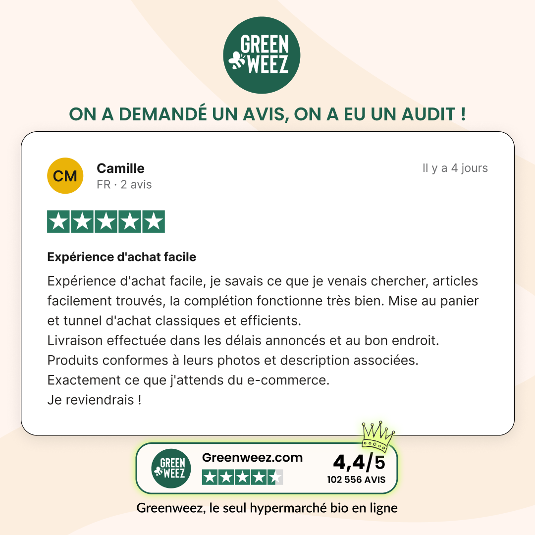 Greenweez.com Facebook ad: Déjà +100 000 clients conquis!
