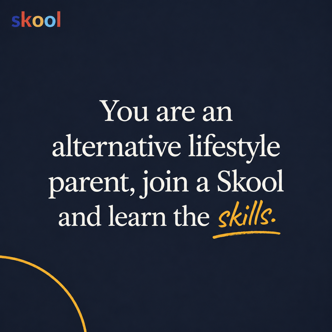 Skool Facebook ad