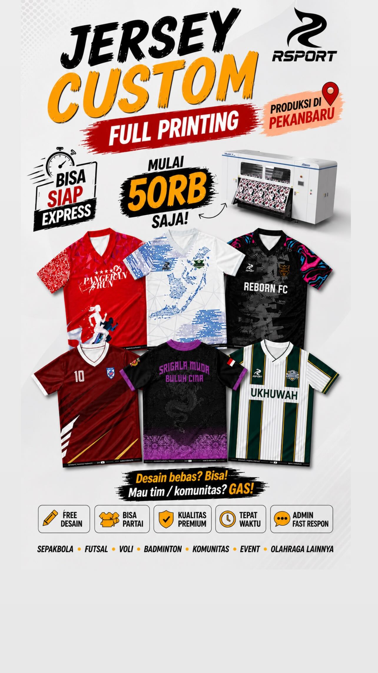 Jersey printing riau Facebook ad from May 23, 2026
