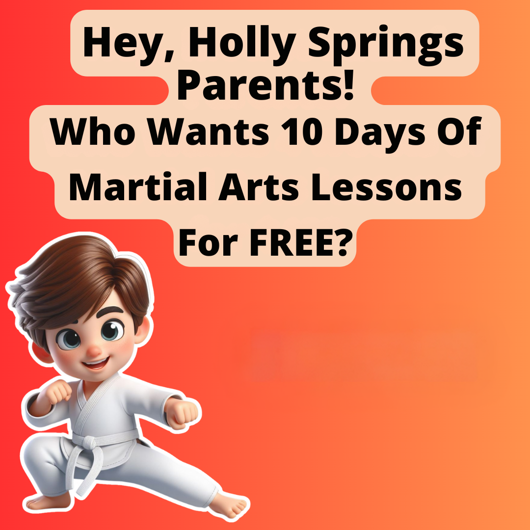 Power Martial Arts Holly Springs NC Facebook ad: Want a FREE 10-Day, Kids Martial Arts Class Pass?