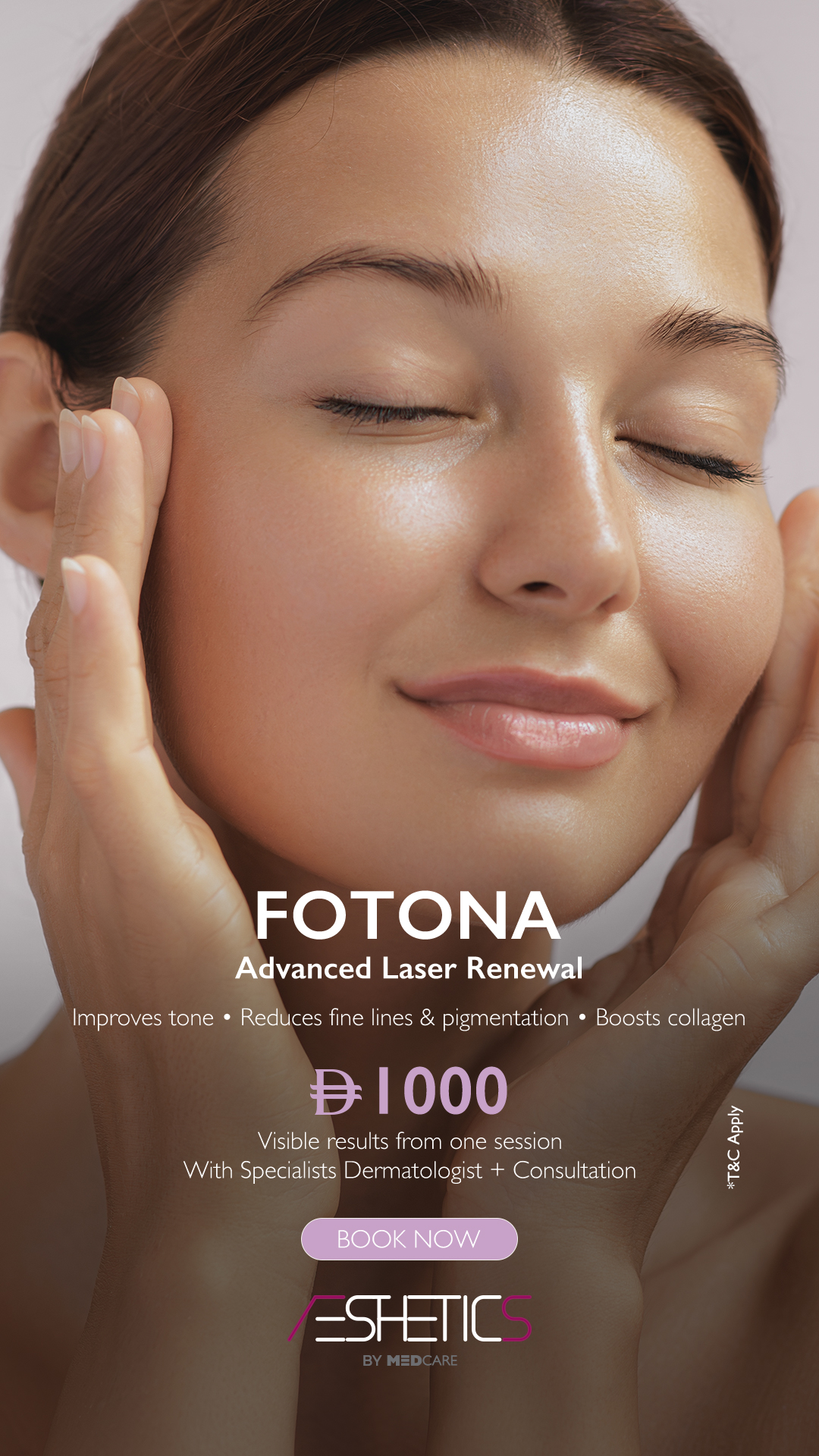 Aesthetics by Medcare Facebook ad: Experience non-invasive skin rejuvenation with Fotona…