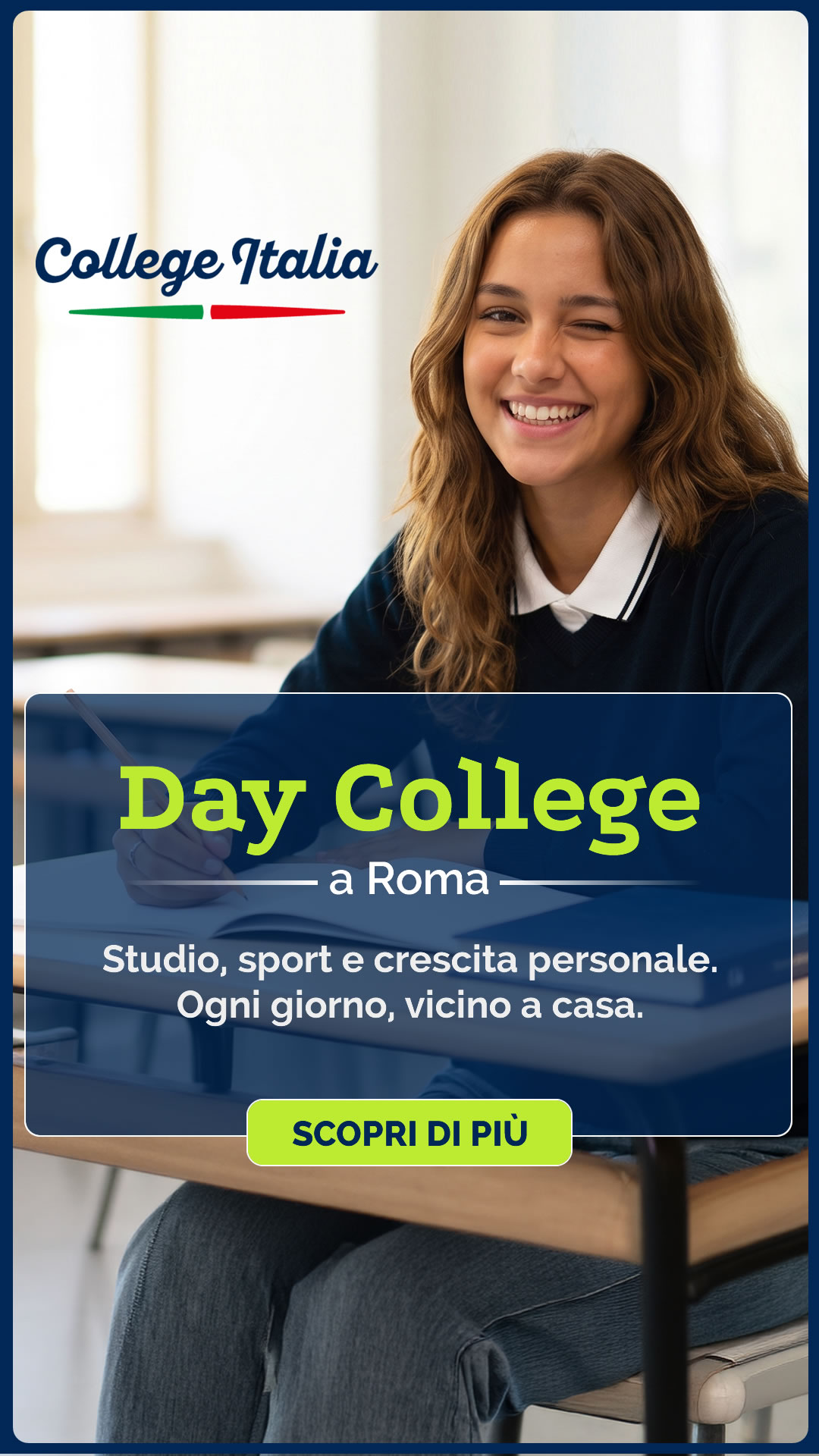 College Como Facebook ad: Il college di giorno, vicino a casa.