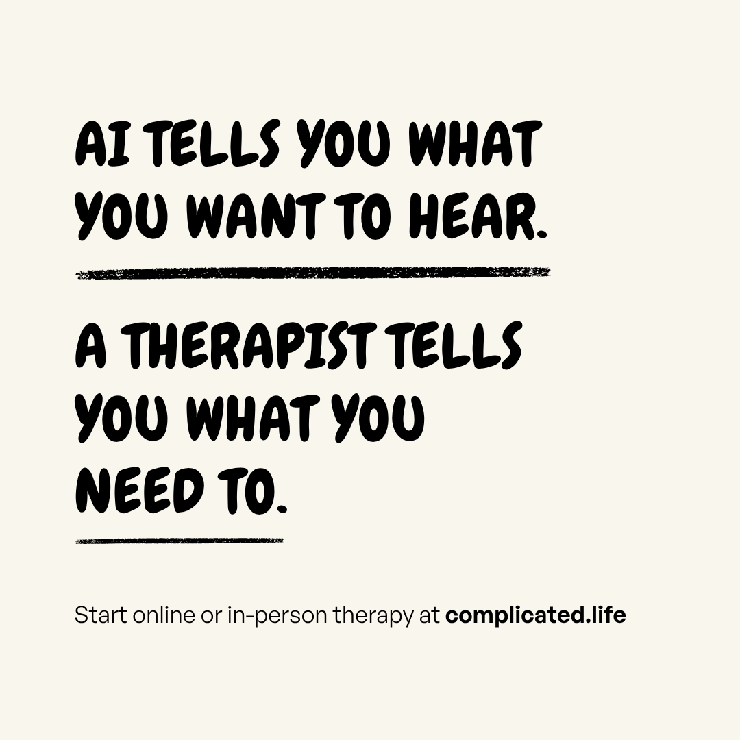 complicated.life Facebook ad: Therapy made simple.