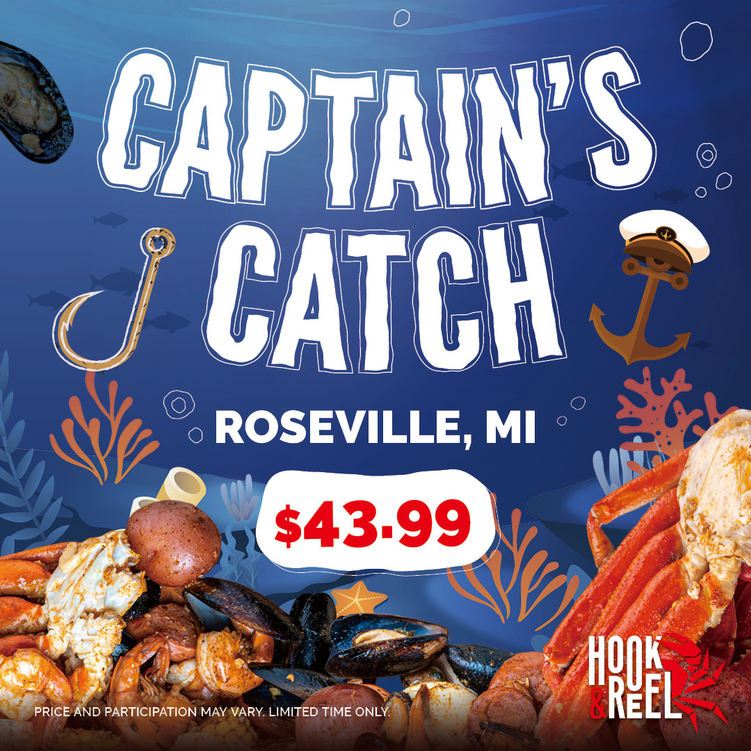 Hook & Reel Cajun Seafood & Bar - Roseville, MI Facebook ad: You've earned it.