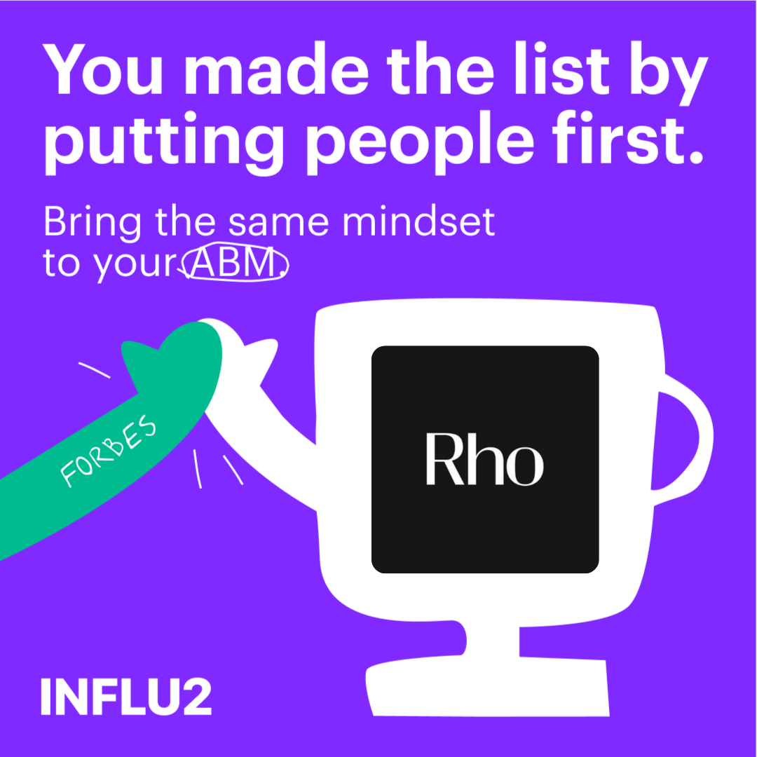 Influ2 x B2B marketing Facebook ad: Make ABM about people, not logos