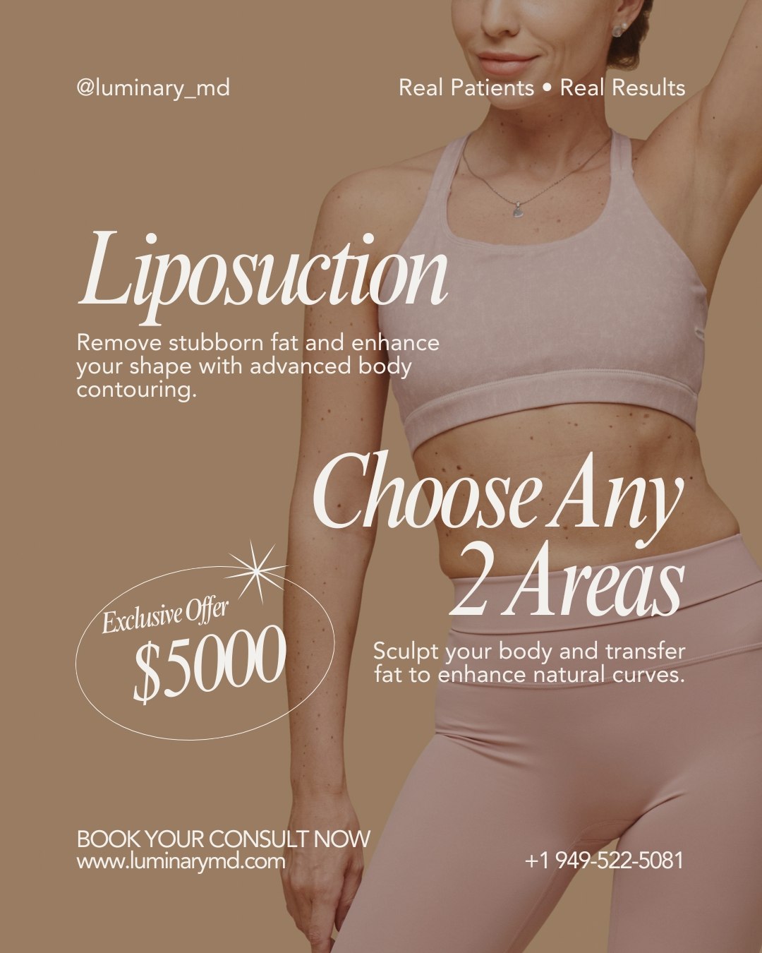 Luminary MD Facebook ad: Transform Your Body for Just $5K, Pick Any 2 Areas for…