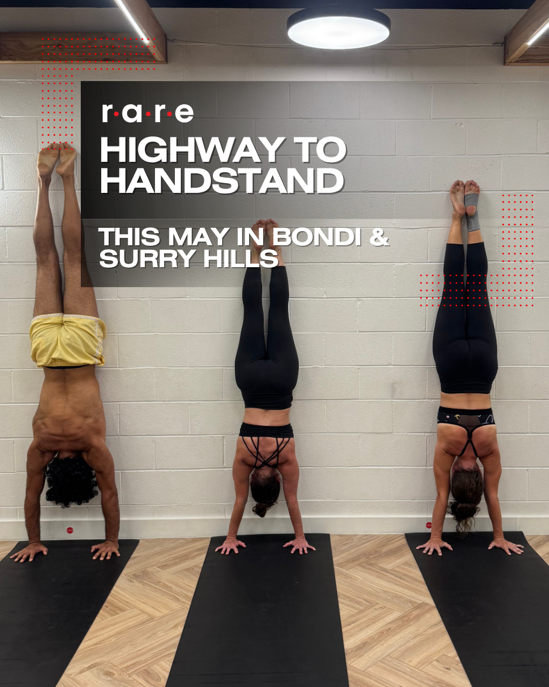 RARE studios au Facebook ad: Always wanted to handstand?