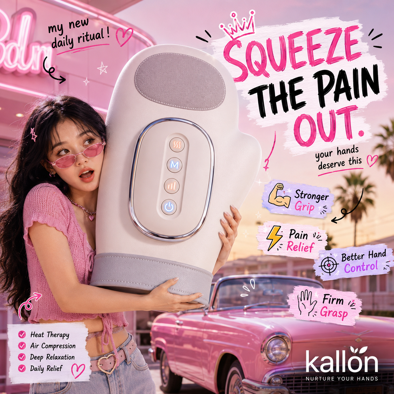 Kallon Facebook ad: Hand Pain Slowing You Down?