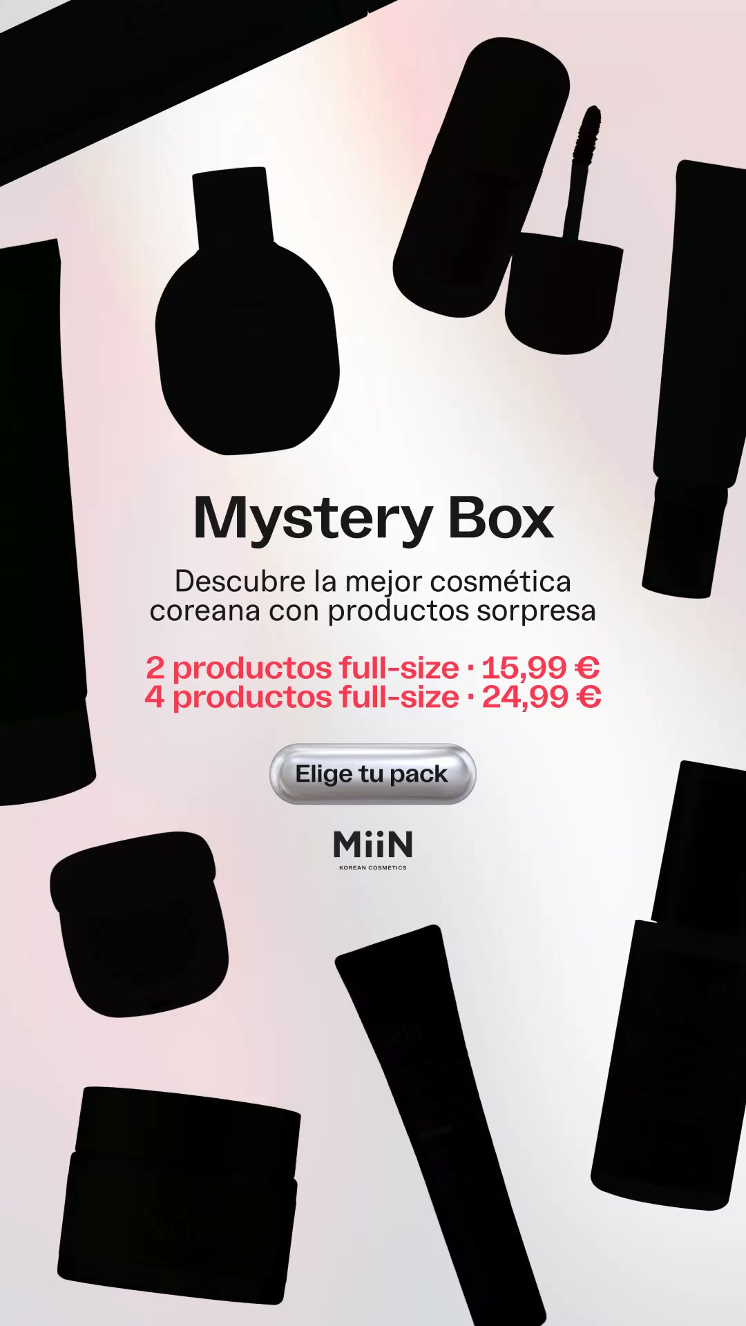 MiiN Korean Cosmetics Facebook ad: Mystery Box de cosmética coreana