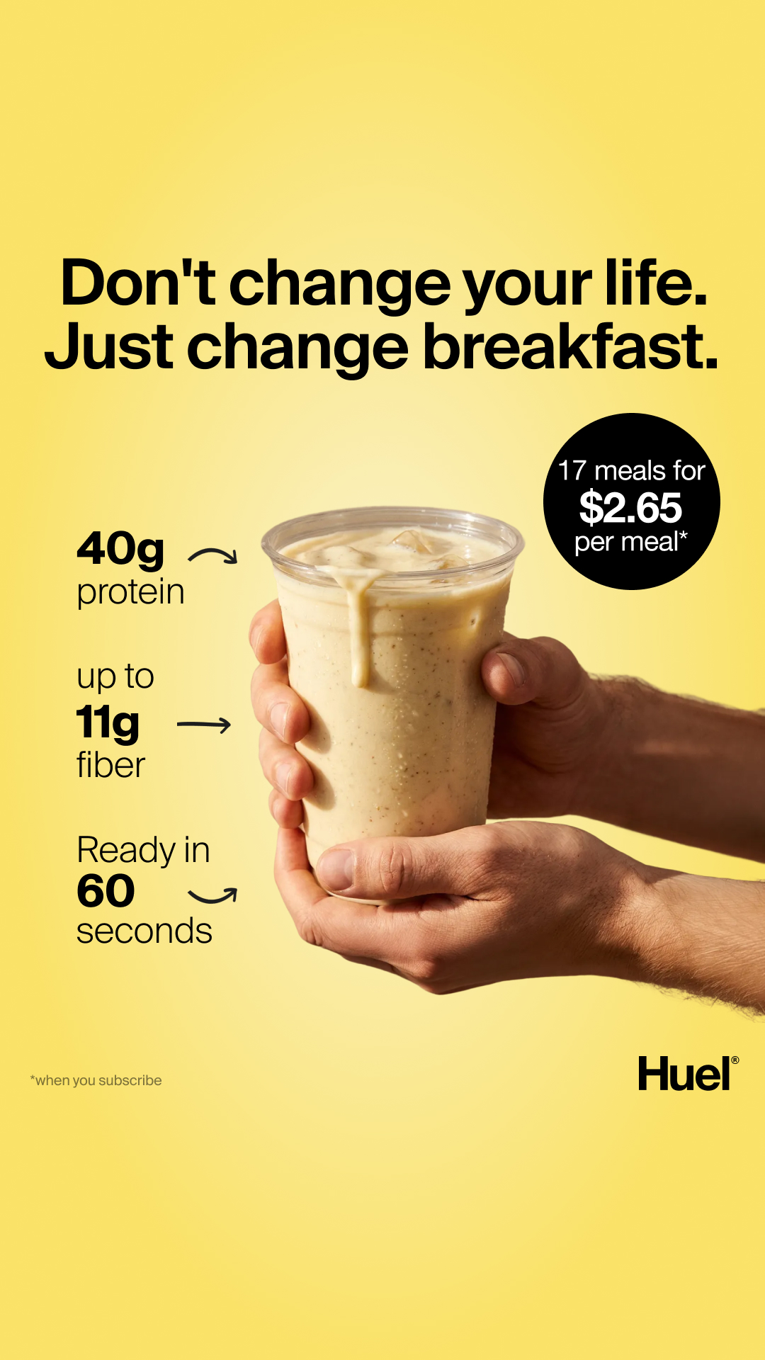 Huel Facebook ad