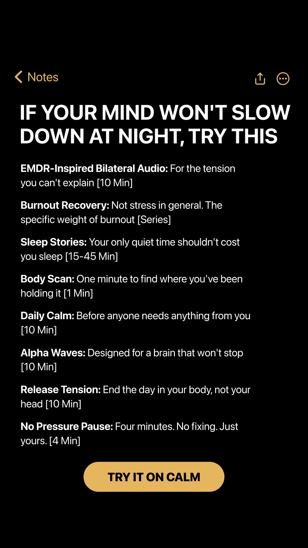 Calm Facebook ad