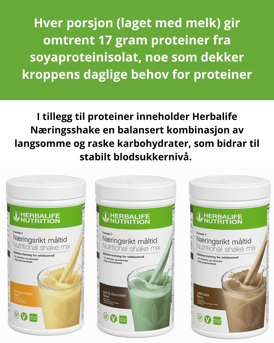 Herbanorge Facebook ad: Herbalife Formula 1, enkel, næringsrik og smakfull