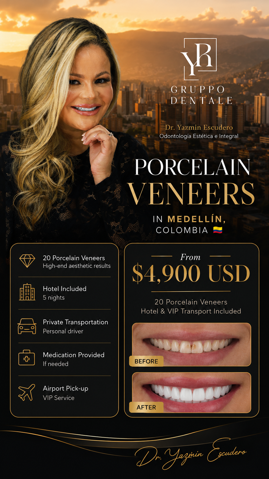 dra.yazminescudero Facebook ad: Revitalize your smile in Colombia with Dr.