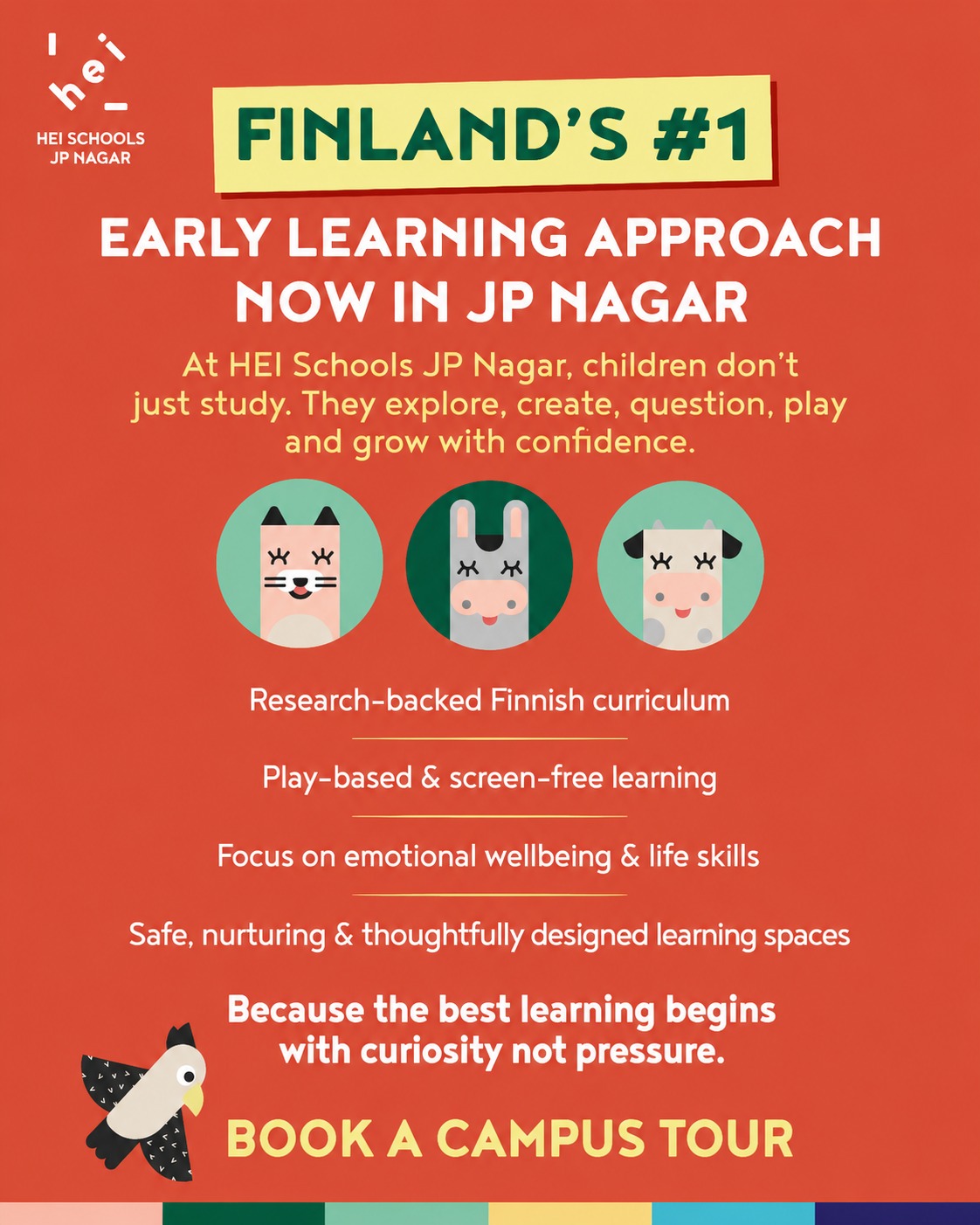 HEI Schools JP Nagar Bangalore Facebook ad: Finland’s Early Learning Approach is now in JP…