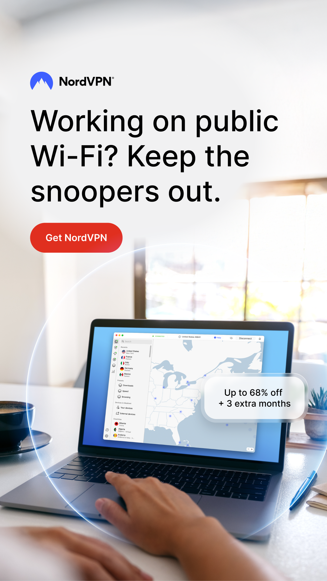 NordVPN Facebook ad from Mar 21, 2026