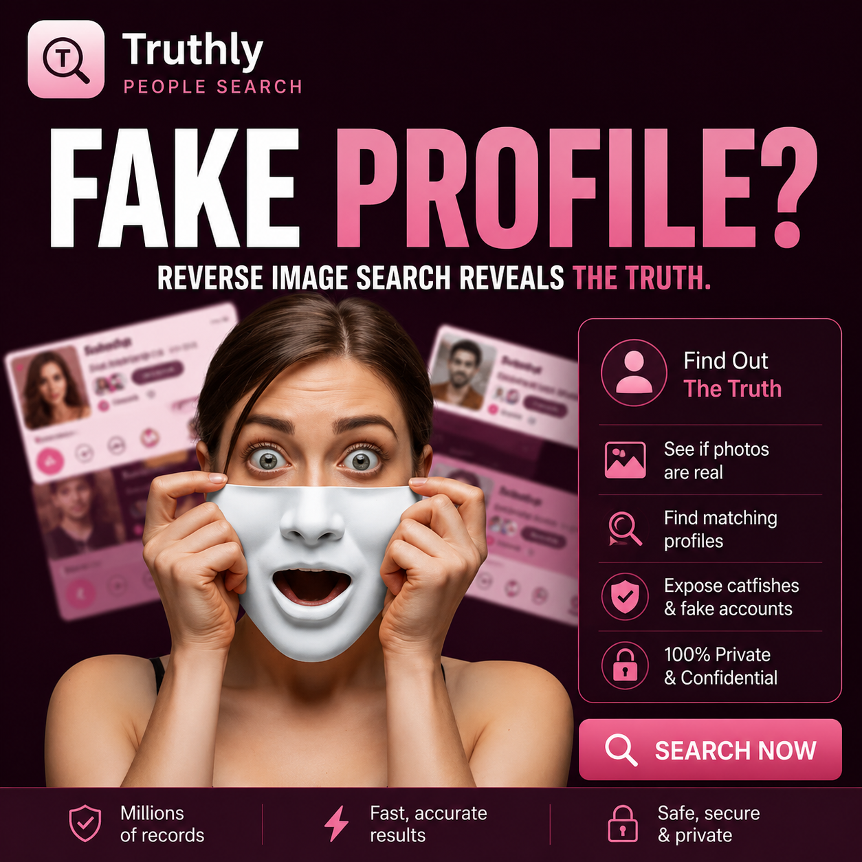 Truthly Facebook ad: Search And Verify Identities