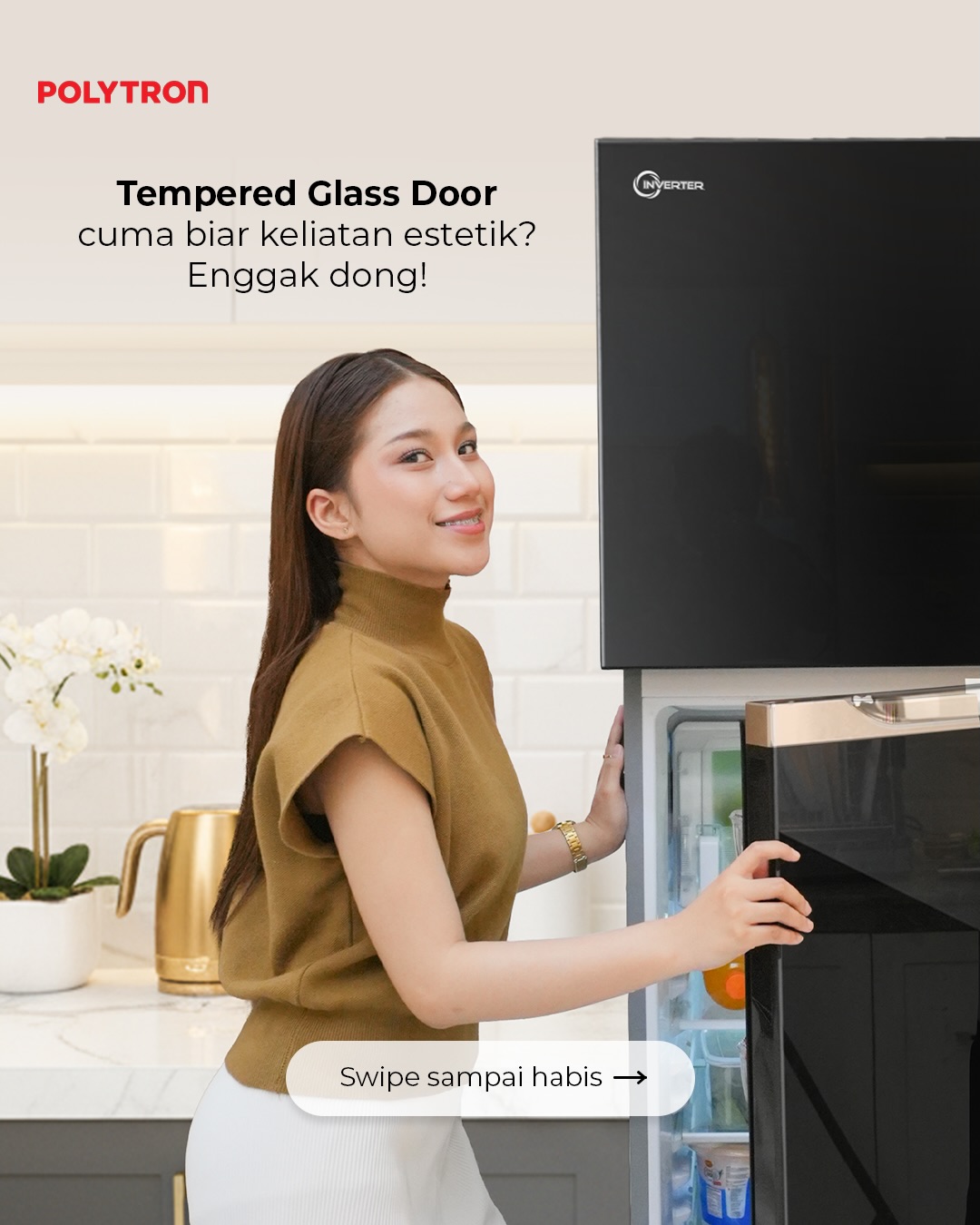 Polytron Homes Facebook ad: Bukan cuma bikin dapur makin elegan, tempered glass…