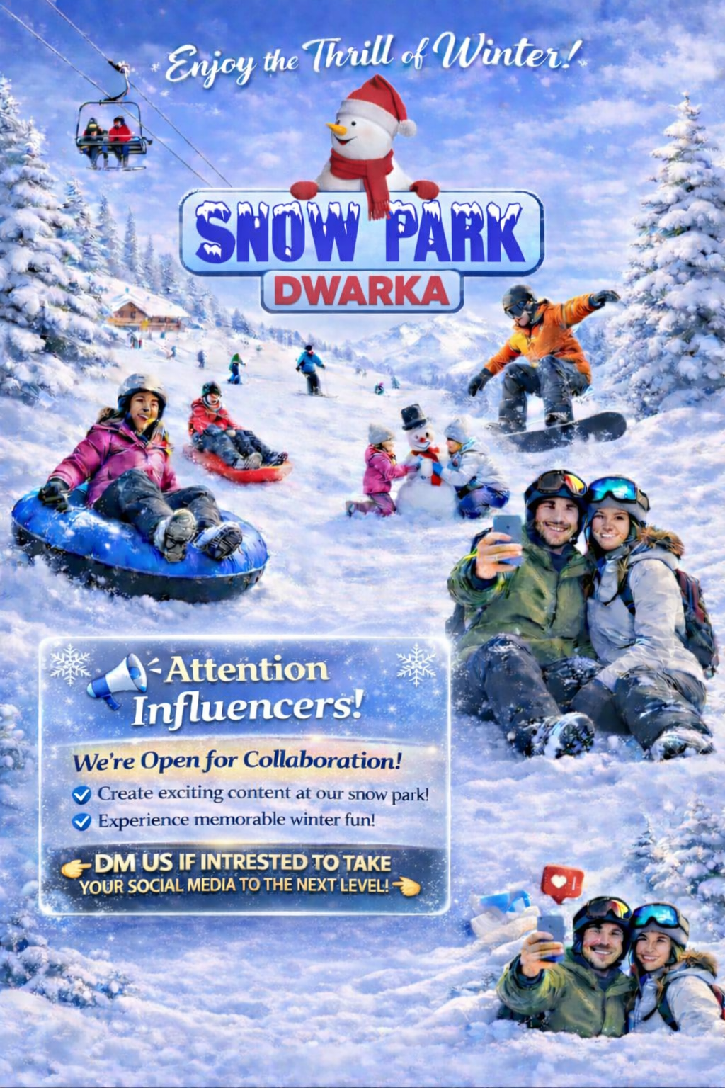 Snow Park Facebook ad: Limited Spot for Influencer Collaboration