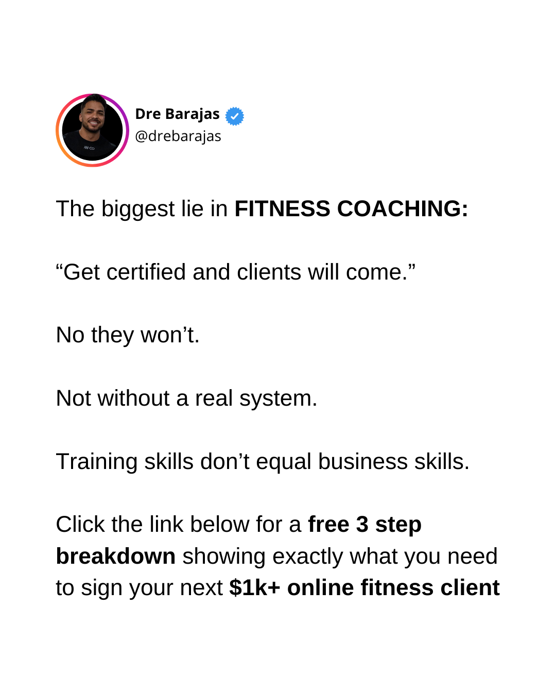 Andres Barajas Facebook ad from Nov 28, 2025