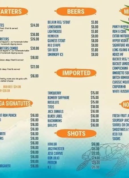Tortuga Grill & Paddle Lounge Facebook ad: In Corozal Town.