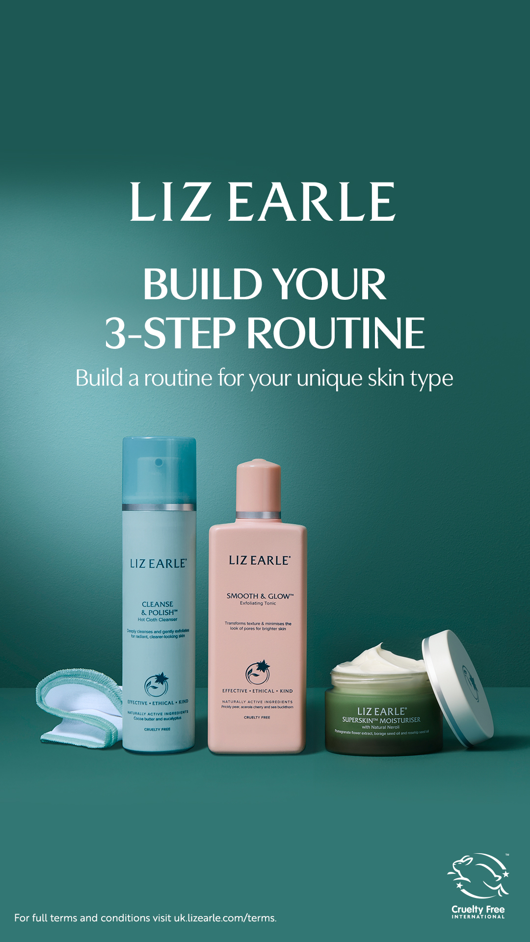 Liz Earle Beauty Co. Facebook ad: Free Delivery On Orders £30+