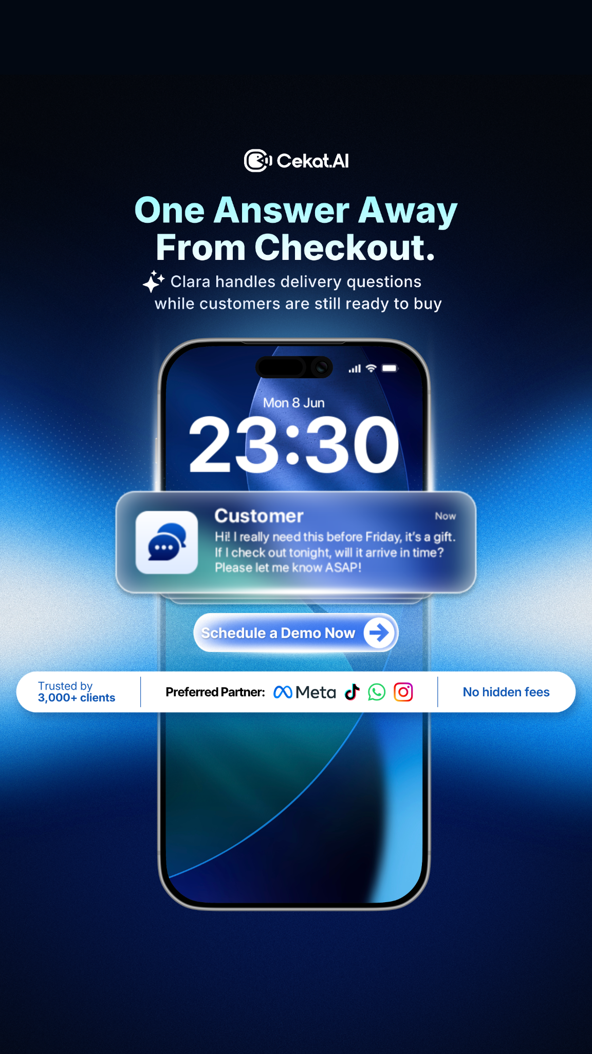 Cekat.AI Facebook ad: Don't let your potential customer slip away, just because…