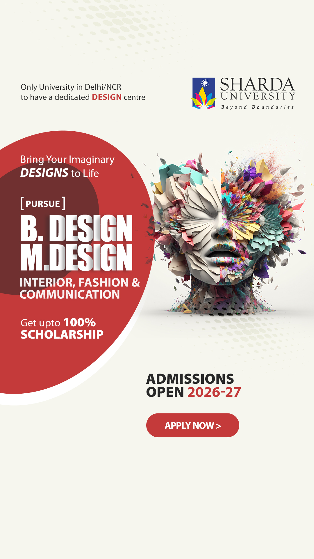 Sharda University Facebook ad
